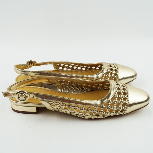 New JCREW Woven Slingback Flats in Light Gold Metallic $128 BZ218 - Picture 6 of 6